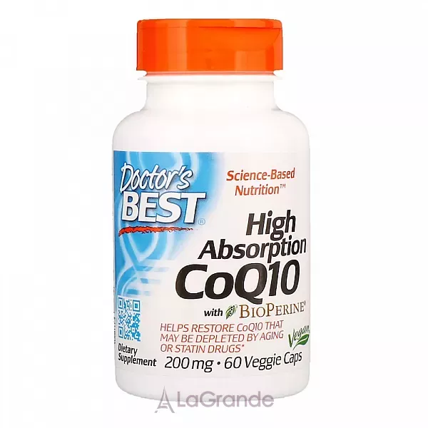 Doctor's Best High Absorption CoQ10 with BioPerine, 200 mg ������� Q-10 � ��������� (CoQ10 with Bioperine) ��� �����
