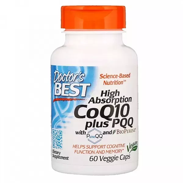Doctor's Bes High Absorption CoQ10, 100 mg, plus PQQ, 20 mg, with PureQQ and BioPERINE ������� Q10 � PQQ (High Absorbnion CoQ10 + PQQ) ��� ��������� ����������� ������� �������