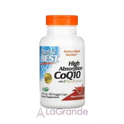 Doctor's Best, High Absorption CoQ10, 200 mg, 180 Veggie Caps  Q10 Doctor's Best CoQ10  200  180 