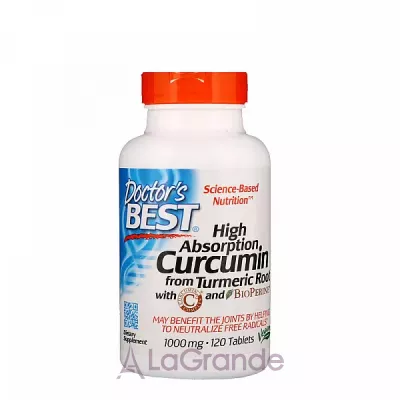 Doctor's Best, High Absorption Curcumin with C3 Complex and BioPerine, 1,000 mg, 120 Tablets  3    (Curcumin C3) 1000  120 