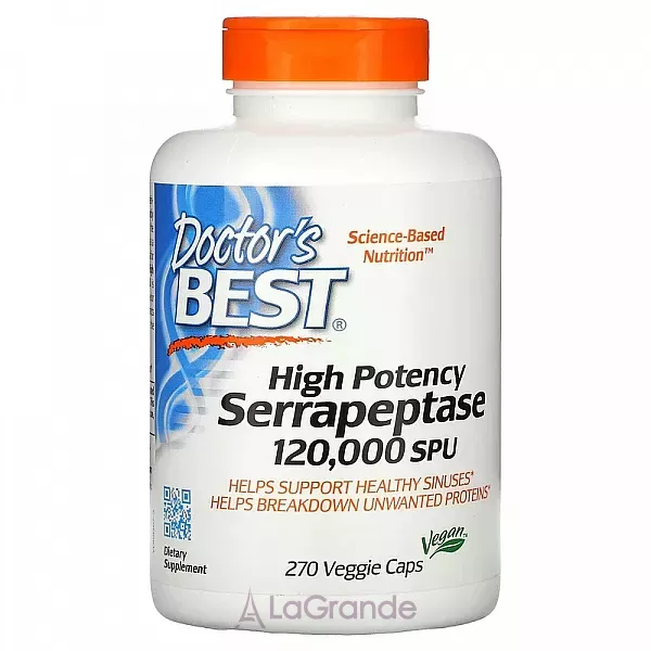 Doctor's Best High Potency Serrapeptase ���������������� ������� ���������� ����������, 120000 SPU