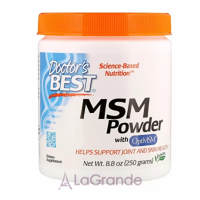 Doctor's Best, MSM Powder with OptiMSM, 8.8 oz (250 g)  (Methylsulfonylmethane) 1000  250 