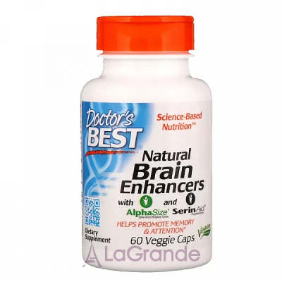 Doctor's Best, Natural Brain Enhancers, 60 Veggie Caps    (GPC  PS Brain Enhancers) 60 