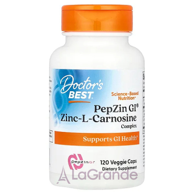 Doctor's Best, PepZin GI, Zinc-L-Carnosine Complex, 120 Veggie Caps    (Zinc-L-Carnosine) 120 