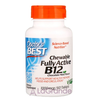 Doctor's Best, Quick Melt Fully Active B12, 1000 mcg, 60 Tablets ³ 12  1000  60      '