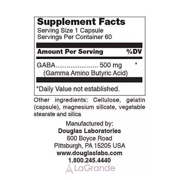 Douglas Laboratories GABA �����-����������� ������� 500 �� (�������� ��������������� �����, ����� ��� �� ����������� ���)