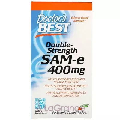 Doctor's Best SAM-e (S-Adenosyl-L-Methionine) 400 mg Double-Strength    