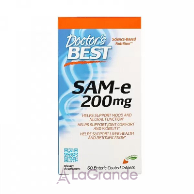 Doctor's Best, SAM-e, 200 mg, 60 Enteric Coated Tablets  (SAM-e) 200  60 