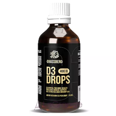 Grassberg Vitamin D3 Drops 10mcg ( 400 IU )  D3 10  (400 ) 