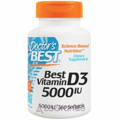 Doctor's Best, Vitamin D3, 5,000 IU, 360 Softgels  D3 5000 IU