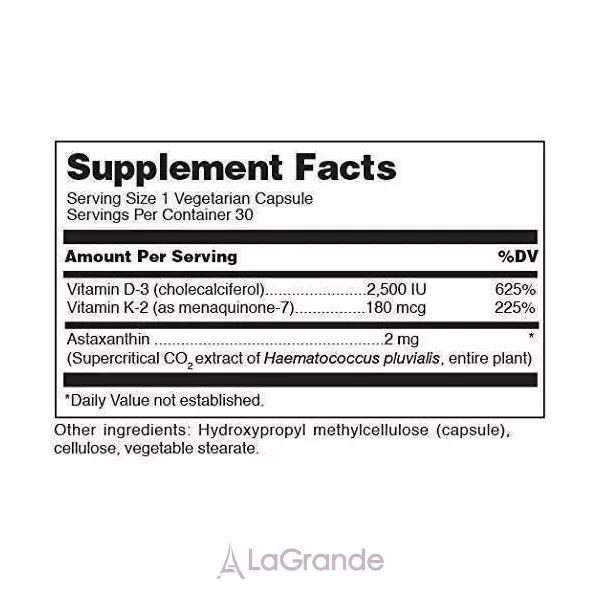 Douglas Laboratories K2-D3 With Astaxanthin ³���� �2 � �3 �� ������������ (�������� �����, �������-�'����� �� ������ �������)