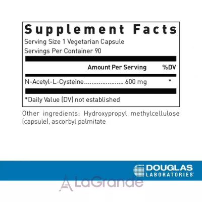 Douglas Laboratories N-Acetyl-L-Cysteine 600 mg N--L- 600 