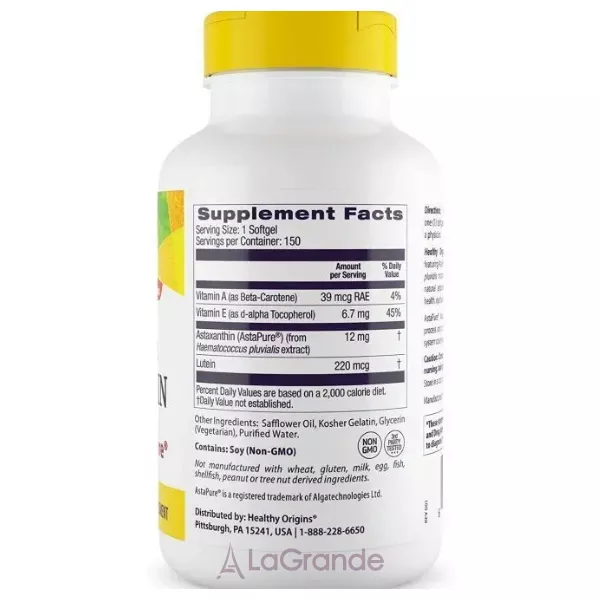 Healthy Origins Astaxanthin 12 mg ����������� 12 �� � ��������