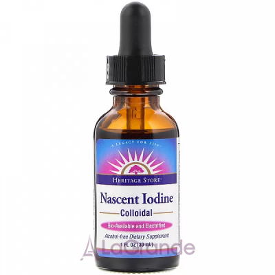 Heritage Store, Nascent Iodine, Colloidal, 1 fl oz (30 ml)  (Nascent iodine) 246  30 