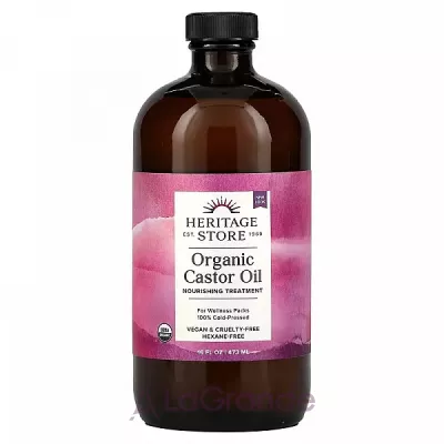 Heritage Store, Organic Castor Oil, 16 fl oz (480 ml)   (Organic castor oil) 480 