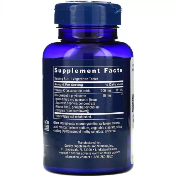 Life Extension Vitamin C and Bio-Quercetin Phytosome ³���� � + ���-���������, 1000 ��/15 ��