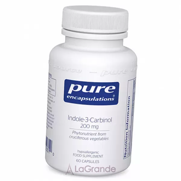 Indole-3-Carbinol, Pure Encapsulations, 200 mg, 120 caps �����-3-������� Indole-3-Carbinol 200 �� 120 ������