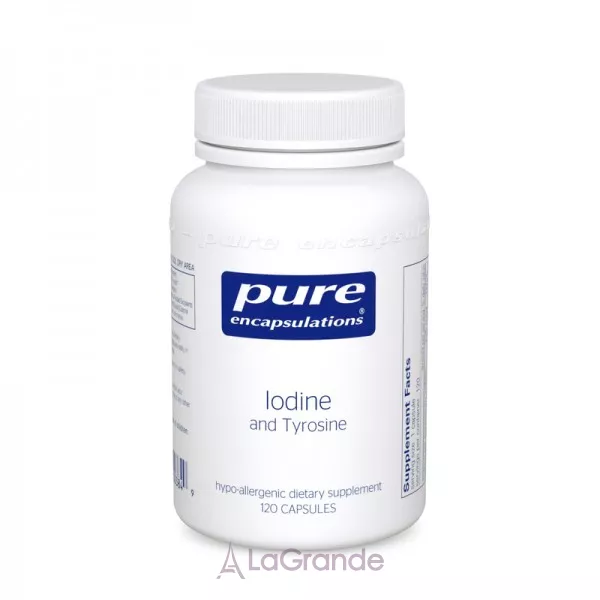 Iodine & Tyrosine, Pure Encapsulations, 120 caps ��� � ������� (Iodine&Tyrosine) 225 ���/500 �� 120 ������