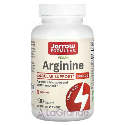 Jarrow Formulas, Arginine, 1000 mg, 100 Tablets  (Arginine) 1000  100 