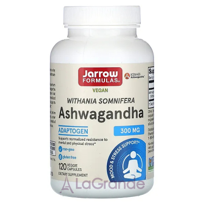 Jarrow Formulas, Ashwagandha, 300 mg, 120 Veggie Caps  (Ashwagandha) 300  120 