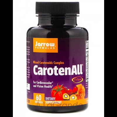 Jarrow Formulas, CarotenALL, Mixed Carotenoids Complex, 60 Softgels   (CarotenAll) 60 