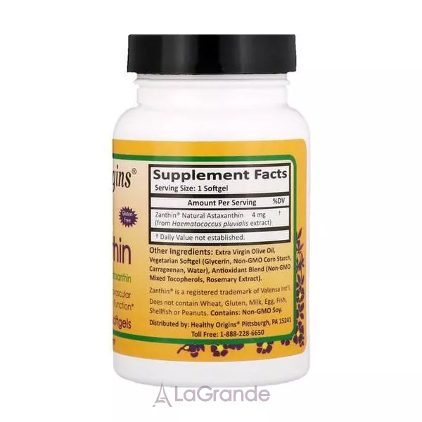 Healthy Origins Astaxanthin Natural 4 mg  Softgels ����������� 4 �� � ������� ��������