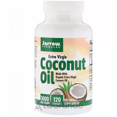 Jarrow Formulas, Coconut Oil, Extra Virgin, 1,000 mg, 120 Softgels   (Coconut Oil) 1000  120 