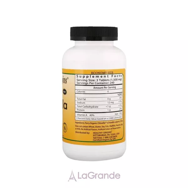 Healthy Origins Organic Chlorella 500 mg �������� 500 �� � ���������