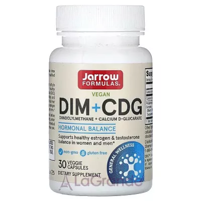 Jarrow Formulas, DIM + CDG, Enhanced Detoxification Formula, 30 Veggie Caps   (DIM + CDG) 30 