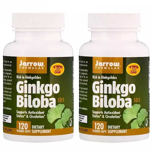 Jarrow Formulas Ginkgo Biloba 50:1, 2 Bottles ó���� ������ (Ginkgo Biloba 50:1) ��� ���������� ��������� ���������