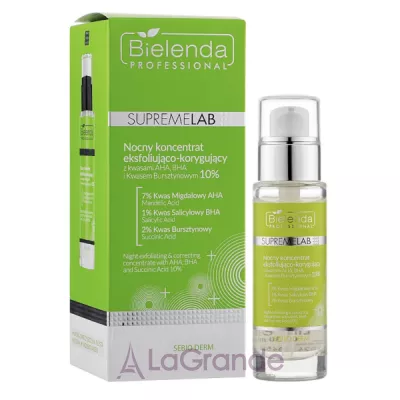 Bielenda Professional Supremelab Night Exfoliating & Correcting Concentrate AHA BHA And Succinic Acid 10%       