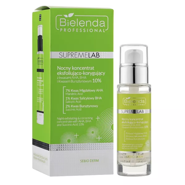 Bielenda Professional Supremelab Night Exfoliating & Correcting Concentrate AHA BHA And Succinic Acid 10% ������ �������������� � �������������� ���������� ��� ����