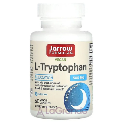 Jarrow Formulas, L-Tryptophan, 500 mg, 60 Capsules - (L-Tryptophan) 500  60 