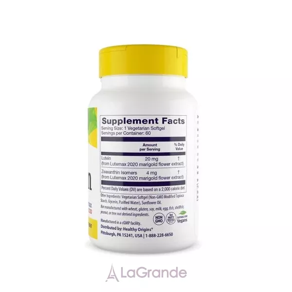 Healthy Origins Natural Lutein 20 mg ����� 20 �� � ����������� ��������