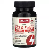 Jarrow Formulas Methyl B-12 & Methyl Folate 5000 mcg/800 mcg Cherry Flavor ������� �-12 ������� �� ������ �����