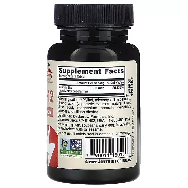 Jarrow Formulas Methyl B-12 Cherry Flavor 500 mcg ³���� �12 (Methyl B12) �������� �������� � ������ �����