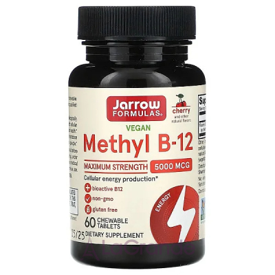 Jarrow Formulas, Methyl B-12, Cherry Flavor, 5000 mcg, 60 Lozenges ³ 12 (Methyl B12) 5000  60    