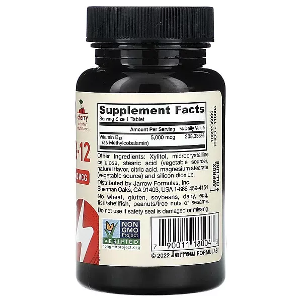 Jarrow Formulas Methyl B-12 Cherry Flavor, 5000 mcg ³���� �12 (Methyl B12) ��������� � ������ �����