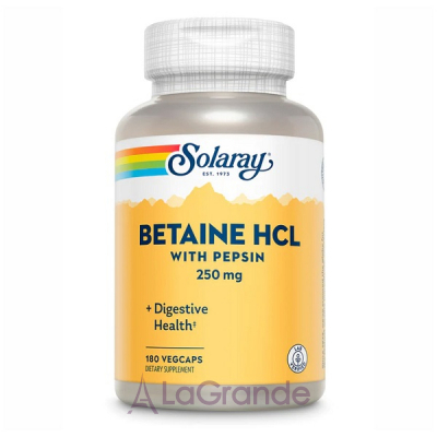 Solaray Betaine HCl with Pepsin 250 mg Veg Caps ĳ   HCL  