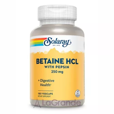 Solaray Betaine HCl with Pepsin 250 mg Veg Caps   