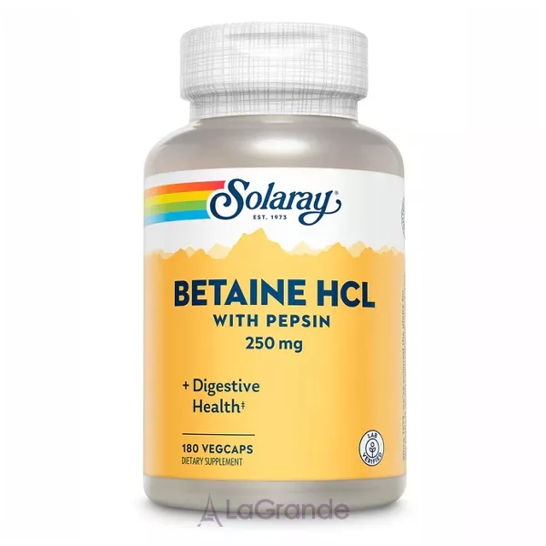 Solaray Betaine HCl with Pepsin 250 mg Veg Caps ĳ������ ������� ������ HCL � ��������