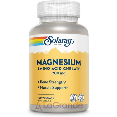 Solaray Magnesium Amino Acid Chelate 200 mg Veg Caps ĳ  