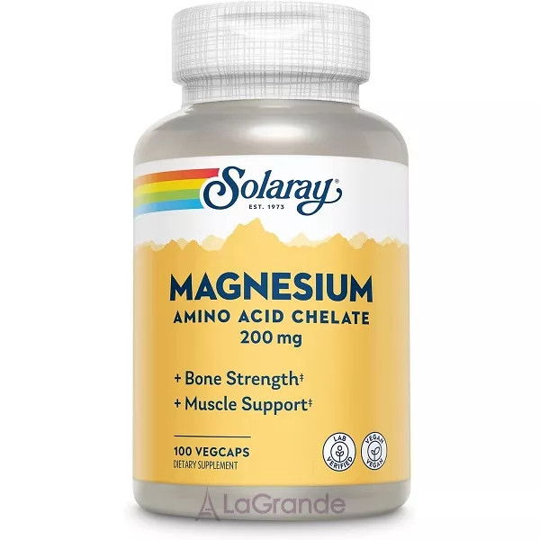 Solaray Magnesium Amino Acid Chelate 200 mg Veg Caps ĳ������ ������� �������������� ����� ������� � ��������