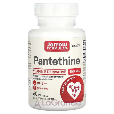 Jarrow Formulas, Pantethine, 450 mg, 60 Softgels  (Pantethine) 450  60 