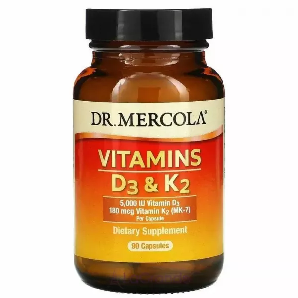 Dr. Mercola Vitamins D3 & K2 ³����� D3 � K2 5000 ��