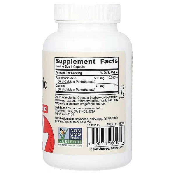 Jarrow Formulas Pantothenic Acid B5 500 mg ����������� ������� ³���� �5 (Pantothenic acid B5)