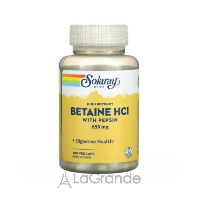 Solaray Betaine HCL with Pepsin 650 mg   