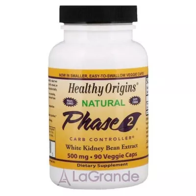 Healthy Origins Phase 2 Carb Controller White Kidney Bean Extract 500 mg    