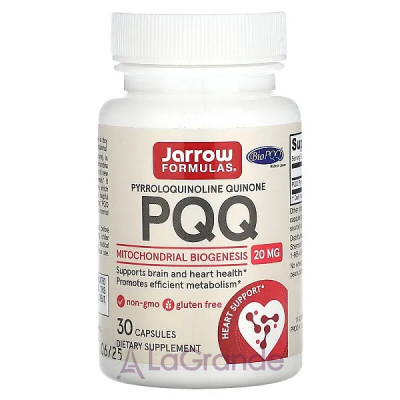 Jarrow Formulas, PQQ (Pyrroloquinoline Quinone), 20 mg, 30/60 Capsules  (PQQ) 20  30/60 