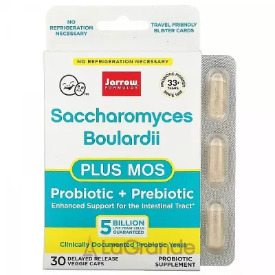 Jarrow Formulas, Saccharomyces Boulardii + MOS, 5 Billion, 30/90/180 Veggie Caps  (Saccharomyces Boulardii+MOS) 5   30/90/180 